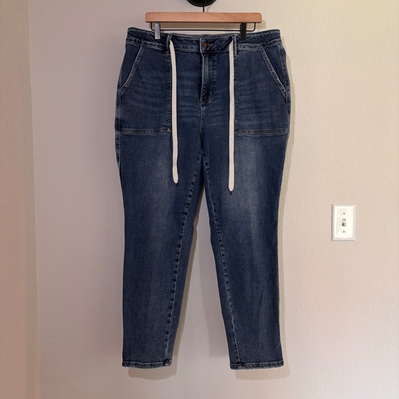 Judy Blue Denim - Judy Blue Jogger Jeans 18W Stretch Drawstring Denim Blue Casual Utility Modern